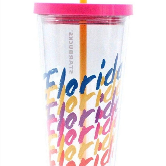 Starbucks Florida Tumbler Acrylic Clear Cold Cup 24oz Souvenir RARE NEW - Picture 5 of 7